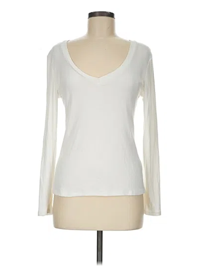 Pre-owned Boston Proper Long Sleeve T-shirt In Ivory