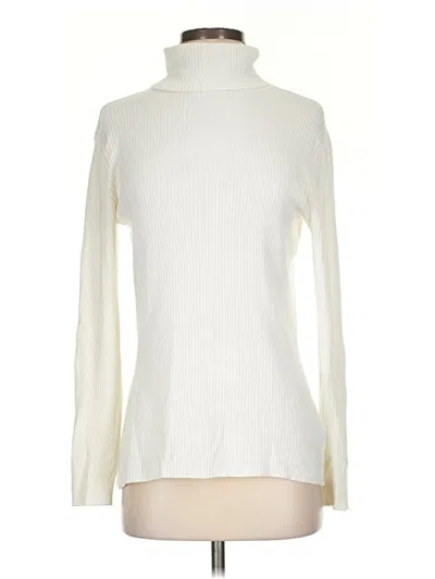 Pre-owned Boston Proper Long Sleeve Turtleneck In Ivory