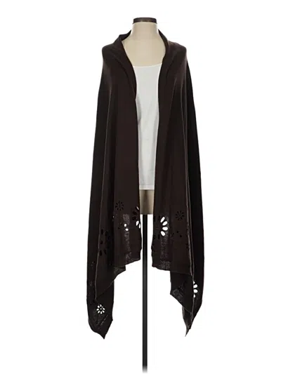 Pre-owned Boston Proper Poncho In Brown