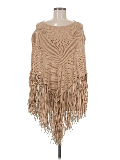 Pre-owned Boston Proper Poncho In Tan
