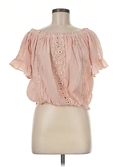 Pre-owned Boston Proper Short Sleeve Blouse In Pink