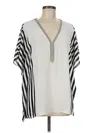 Boston Proper Short Sleeve Blouse In Silver