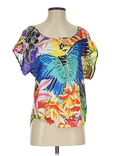 Pre-owned Boston Proper Short Sleeve Blouse In Yellow
