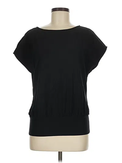 Pre-owned Boston Proper Short Sleeve Top Black Boatneck Tops