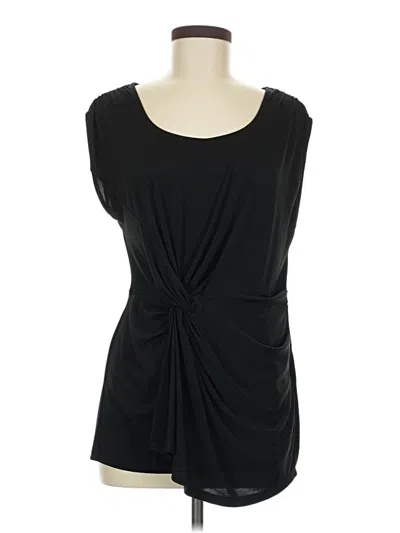 Pre-owned Boston Proper Short Sleeve Top Black Sweetheart Neckline Tops