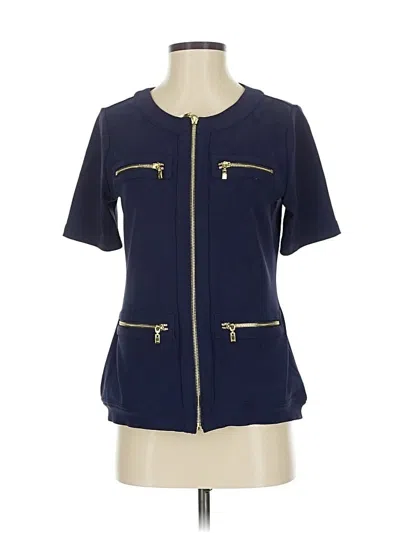 Pre-owned Boston Proper Short Sleeve Top Blue Keyhole Neckline Tops