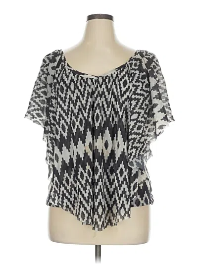 Pre-owned Boston Proper Short Sleeve Top Gray Square Neckline Tops
