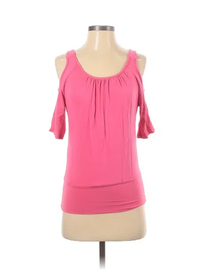Pre-owned Boston Proper Short Sleeve Top Pink Cold Shoulder Neckline Tops