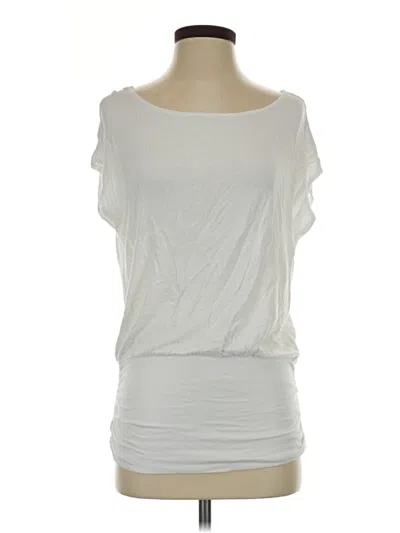 Pre-owned Boston Proper Short Sleeve Top Silver Scoop Neck Tops