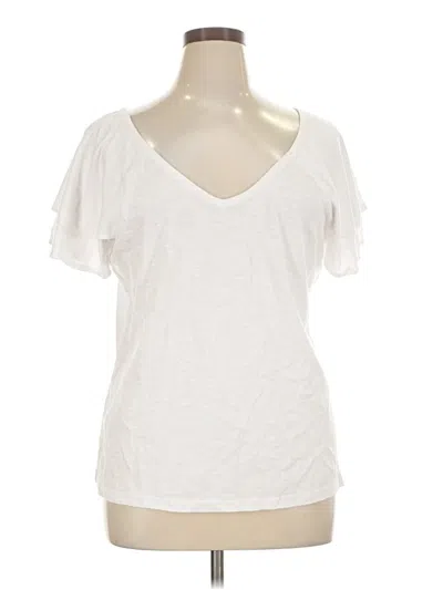 Pre-owned Boston Proper Short Sleeve Top White Sweetheart Neckline Tops
