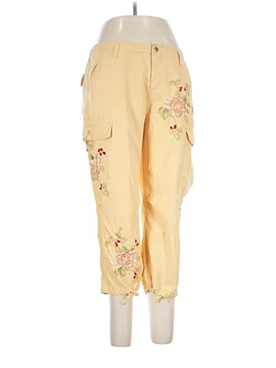 Pre-owned Boston Proper Silk Pants In Yellow