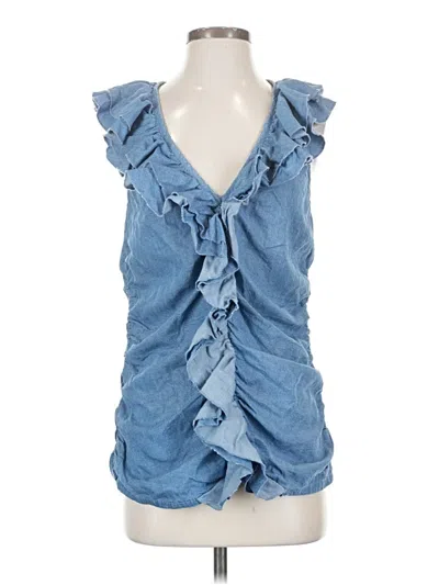 Pre-owned Boston Proper Sleeveless Blouse In Blue