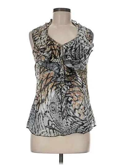 Pre-owned Boston Proper Sleeveless Blouse In Silver