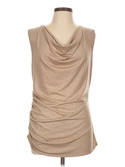 Pre-owned Boston Proper Sleeveless Blouse In Tan