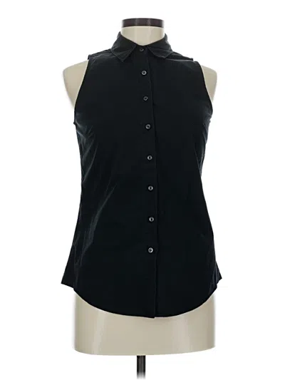 Pre-owned Boston Proper Sleeveless Button Down Shirt In Black