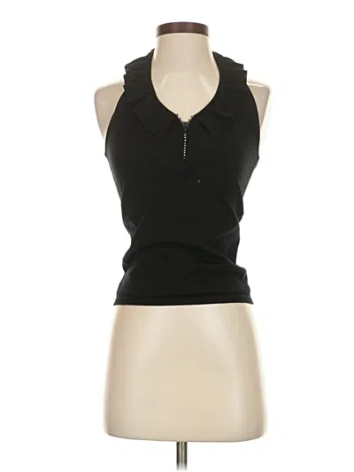 Pre-owned Boston Proper Sleeveless Silk Top Black Halter Neckline Tops