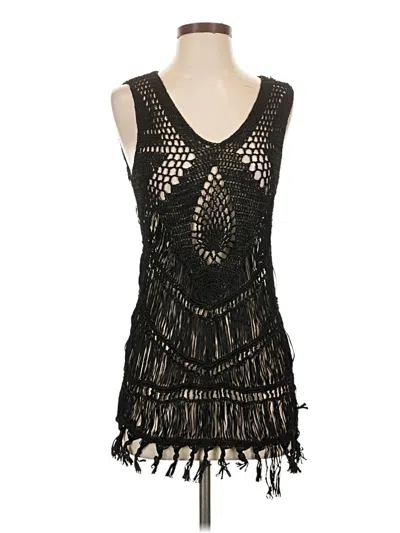 Pre-owned Boston Proper Sleeveless Top Black Plunge Neckline Tops