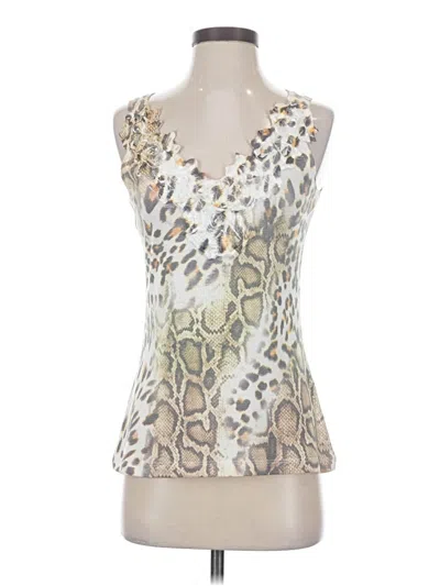 Pre-owned Boston Proper Sleeveless Top Ivory Plunge Neckline Tops