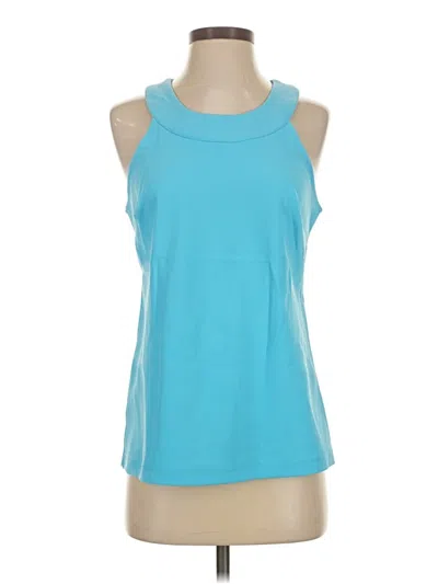 Pre-owned Boston Proper Sleeveless Top Teal Halter Neckline Tops In Blue