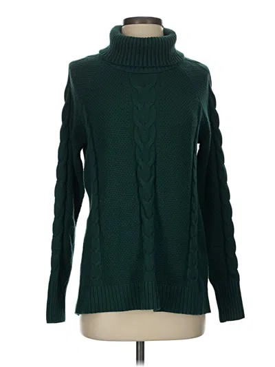 Pre-owned Boston Proper Turtleneck Sweater In Green
