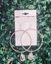 Bosuk Hoop Earrings With Clear Teardrop Crystal In Silver In Silver