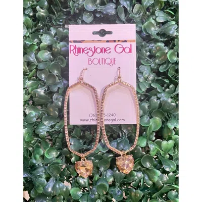 Bosuk Jewlery Women's Heart Crystal Drop Earrings In Gold