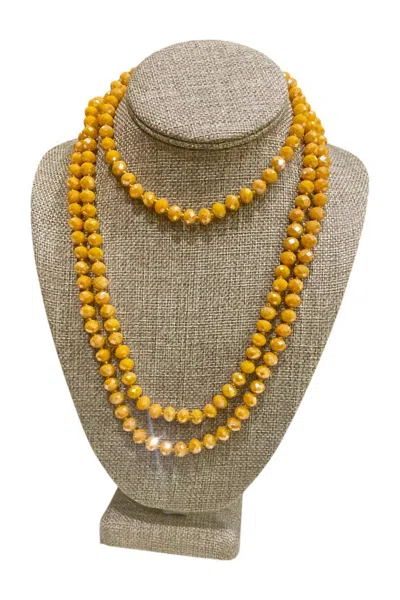 Bosuk Jewlery Women's Long Beaded Necklace In Golden Amber In Multi