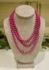 Bosuk Jewlery Women's Long Beaded Necklace With Leopard Accent In Pink