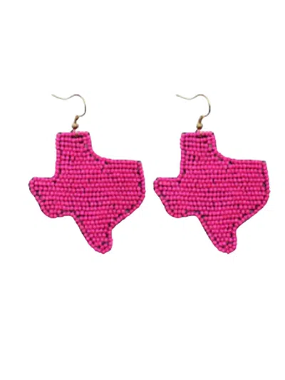 Bosuk Jewlery Women's Texas Seed Bead Earrings In Hot Pink