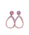 Bosuk Women Ab Crystal Teardrop Earrings In Pink In Pink