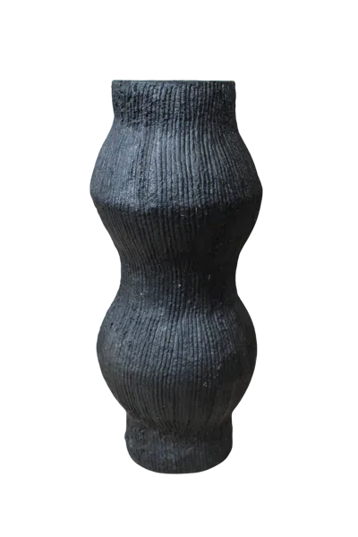 Botanical Boys Black Gege Paper Mache Vase Carbon Fifty
