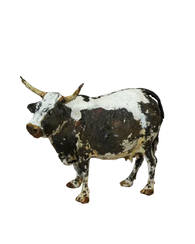 Botanical Boys Black / White Paper Mache Nguni Cow - One Eight Five One In Brown