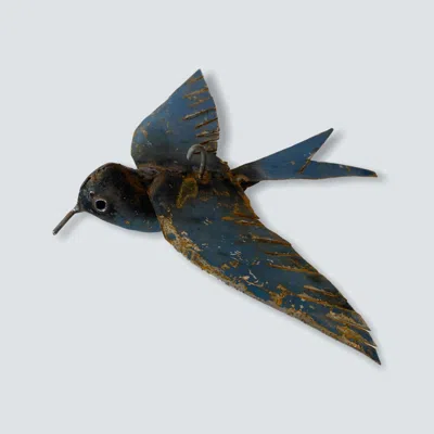 Botanical Boys Blue African Metal Garden Bird - Metal