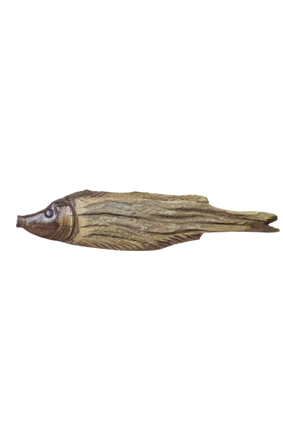 Botanical Boys Brown Driftwood Hand Carved Fish - One One Six Fifteen