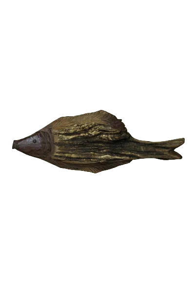 Botanical Boys Brown Driftwood Hand Carved Fish - One One Six Four