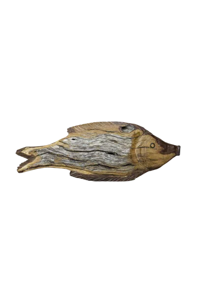 Botanical Boys Brown Driftwood Hand Carved Fish - One One Six Nine
