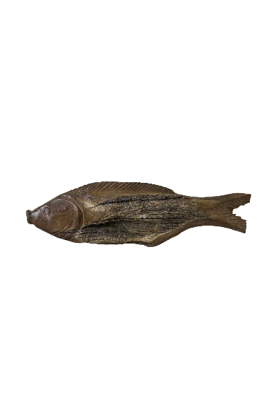 Botanical Boys Brown Driftwood Hand Carved Fish - One One Six Ten