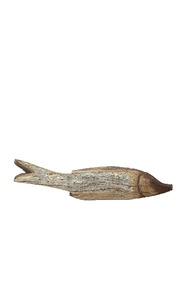Botanical Boys Brown Driftwood Hand Carved Fish - Thirteen Three
