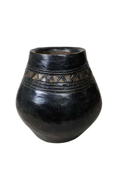 Botanical Boys Brown Hand Carved Lozi Wood Pot - Seventeen One