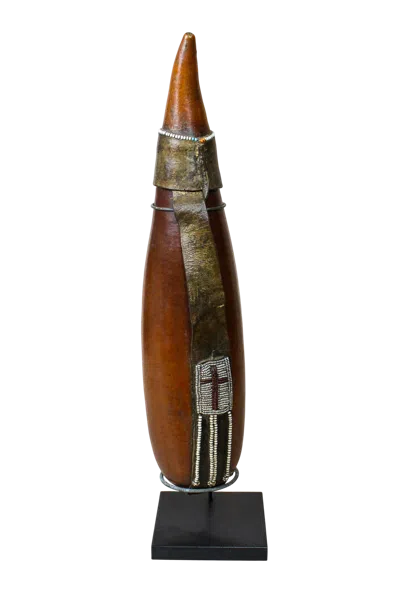 Botanical Boys Brown Vintage Beaded Maasai Calabash - Fifty Two Nine