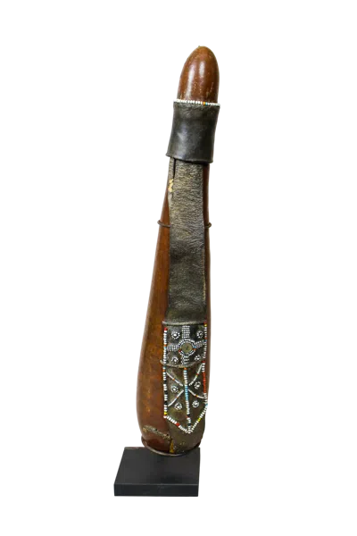 Botanical Boys Brown Vintage Beaded Maasai Calabash - Fifty Two Two
