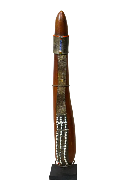 Botanical Boys Brown Vintage Beaded Maasai Calabash - Kenya - Fifty Two Five