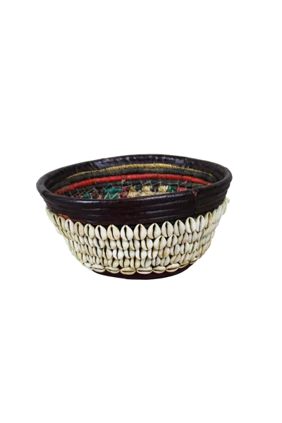 Botanical Boys Green / Brown / Red Vintage Hausa Bowl - One Eight In Black