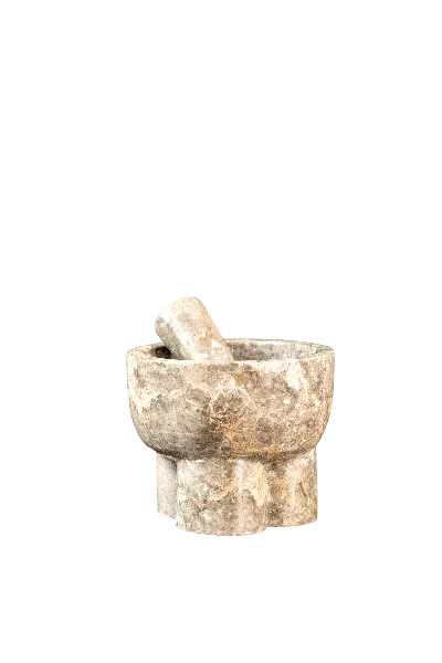 Botanical Boys Grey Marble Pestle & Mortar In Gray