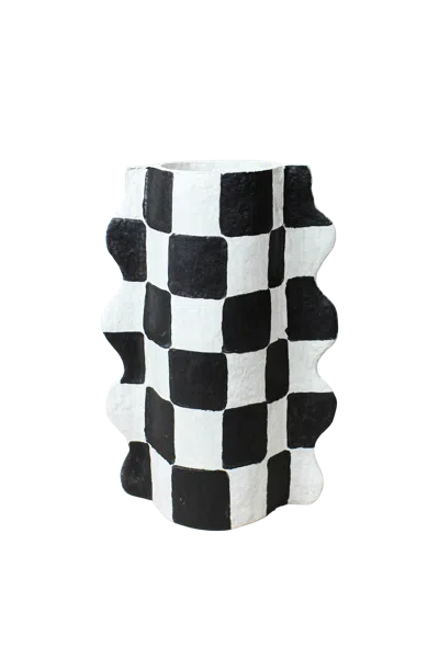 Botanical Boys Neutrals / Black Ligagasi Paper Mache Vase Fifty Two