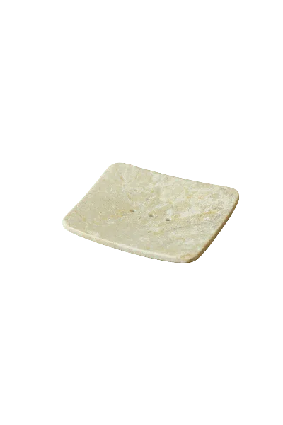 Botanical Boys Neutrals Rectangular Marble Soap Dish Holder In Yellow