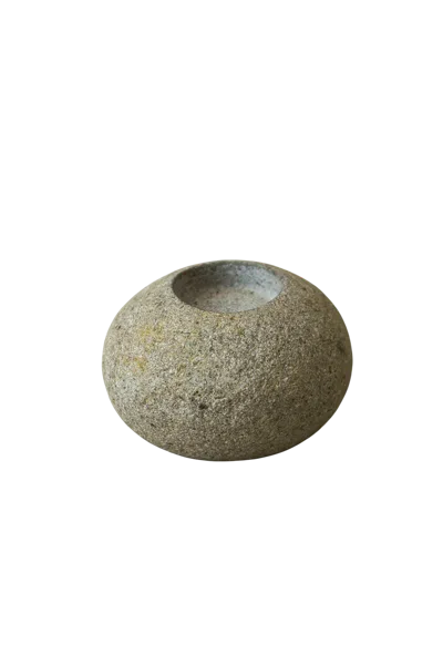 Botanical Boys Neutrals River Stone Candle Holder - Sixty Two B One In Yellow