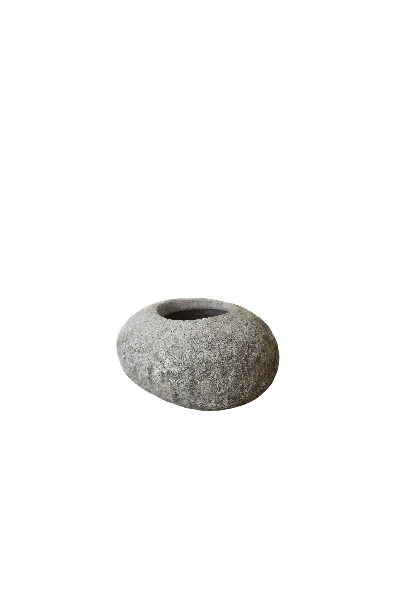 Botanical Boys Neutrals River Stone Planter Pot No Eight In Yellow