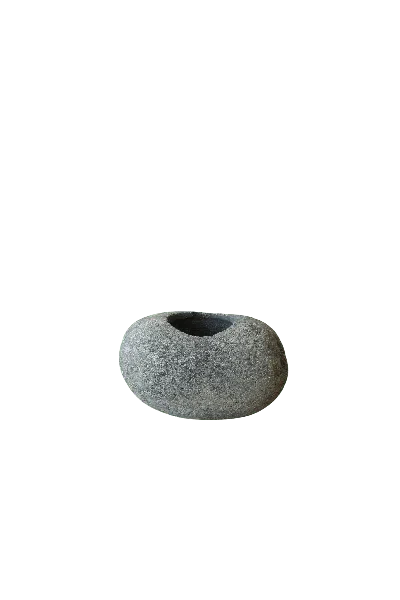 Botanical Boys Neutrals River Stone Planter Pot No Twelfth In Yellow