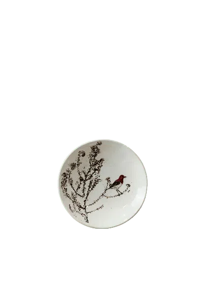 Botanical Boys White Fynbos & Bird Ceramic Plate Nineteen